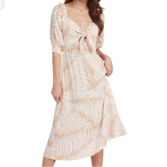 ROXY Evening Delight Palm Midi Dress Size Large - Picture 1 of 4